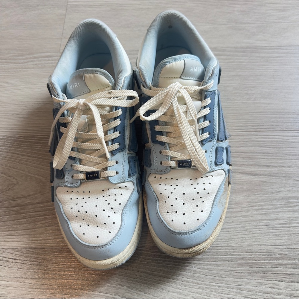 AMIRI Light Blue and White Sneakers